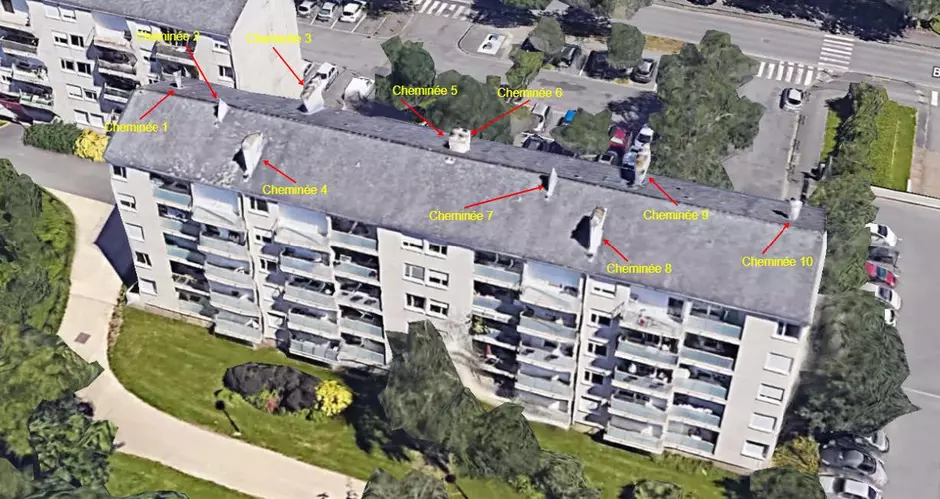 Quartier des Hautes Chalais, Rennes - vue de haut